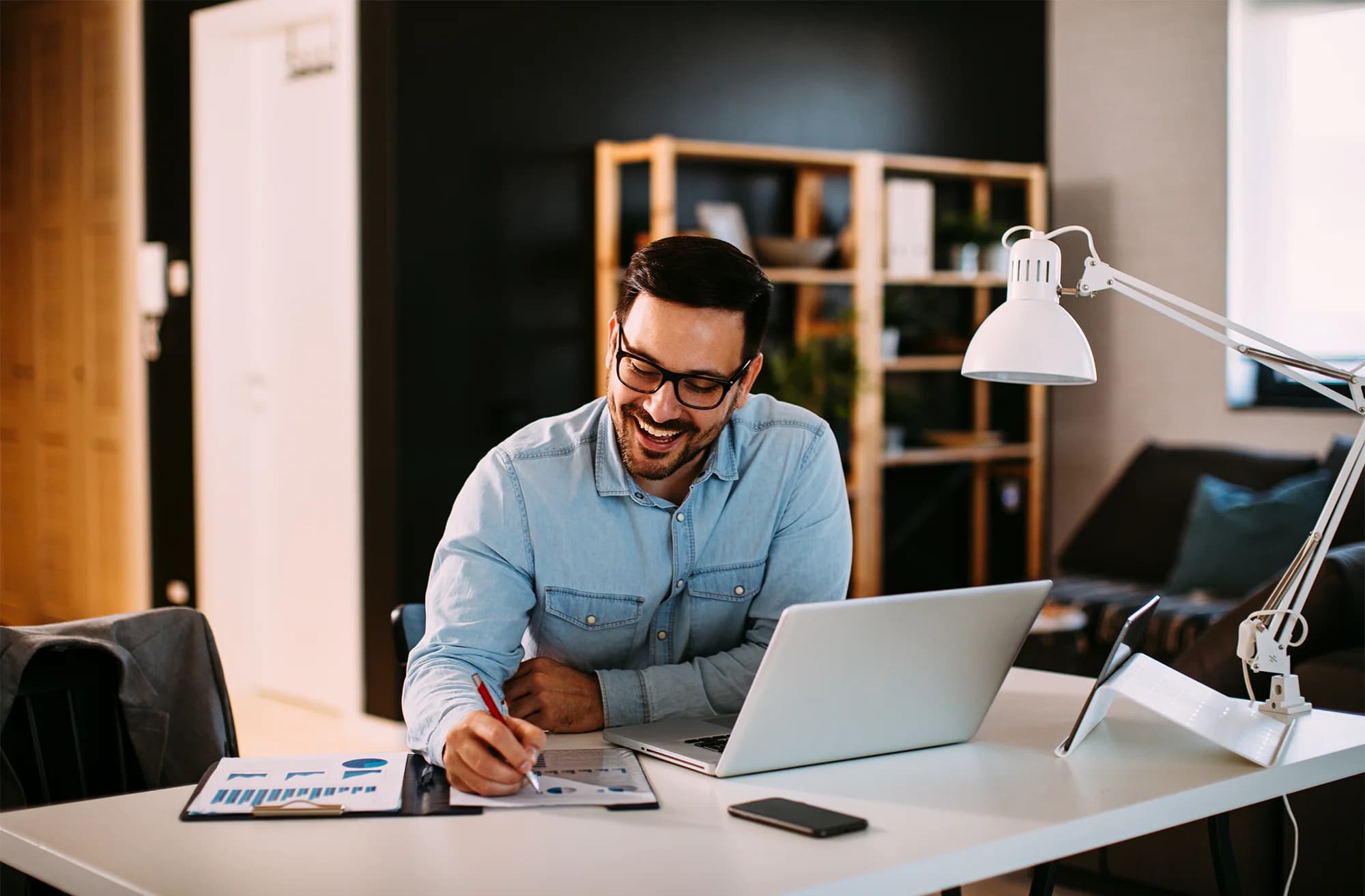 Business man working at home